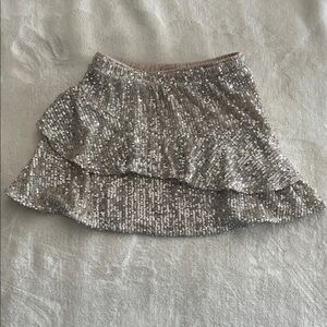 Toddler Girls Sequin Silver Skirt